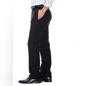 NWT Haggar Mens E-CLO Flat Front Black Dress Pant Classic Fit - 36W x 30L